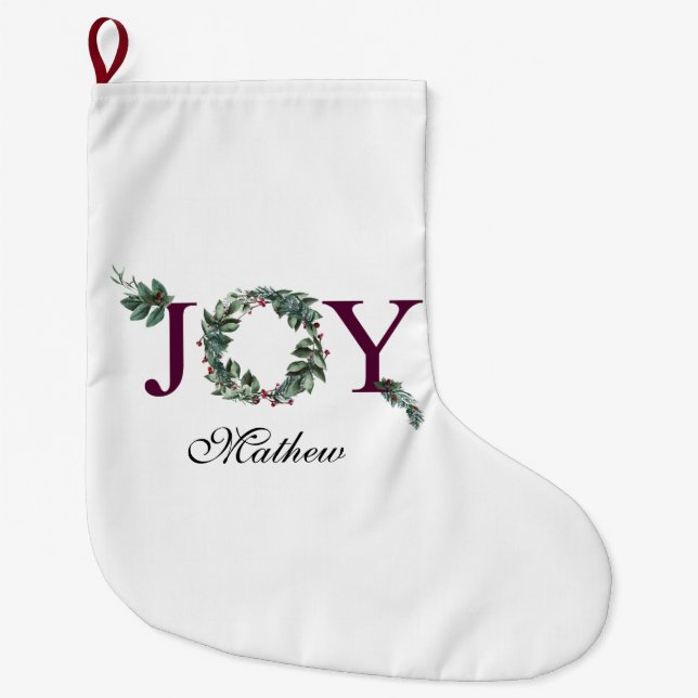 Grande Chaussette De Noël Joie pour les vacances  (Devant)
