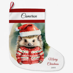 Grande Chaussette De Noël Joli Hérisson Grand stock de Noël