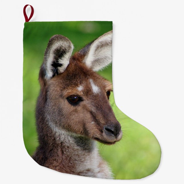 Grande Chaussette De Noël Jolie petite Kangourou Noël Stocker (Devant)