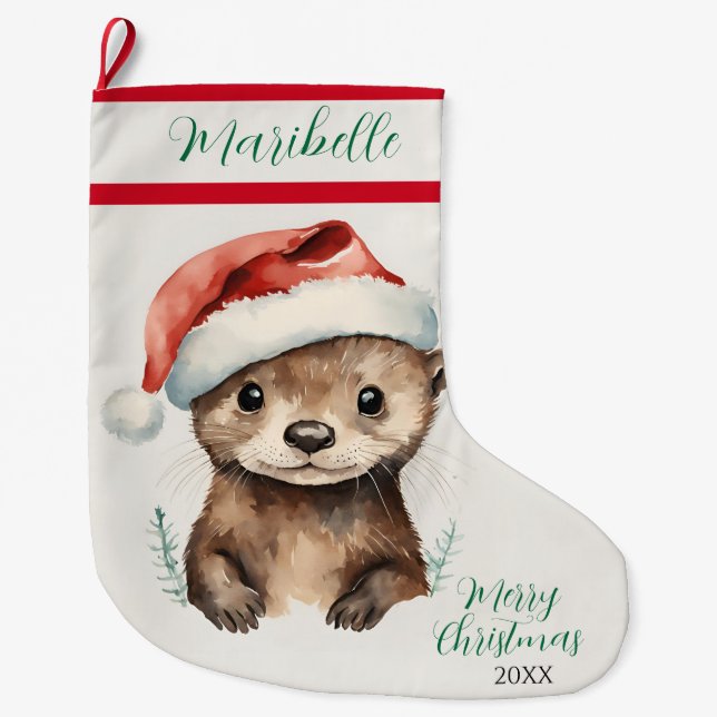 Grande Chaussette De Noël Jote Xmas Otter (Devant)