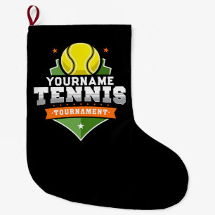 Grande Chaussette De Noël Joueur de tennis personnalisé NOM Tournoi de Varsi