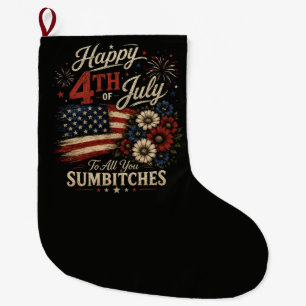 Grande Chaussette De Noël Joyeux 4 juillet
