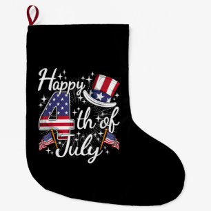 Grande Chaussette De Noël Joyeux 4 juillet Drapeau américain patriotique USA