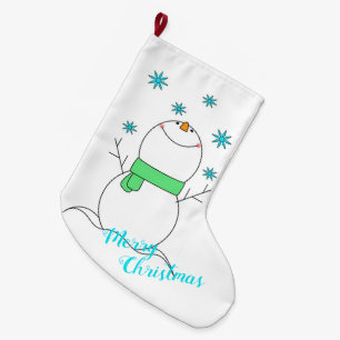 Grande Chaussette De Noël Joyeux bonhomme de neige de Noël