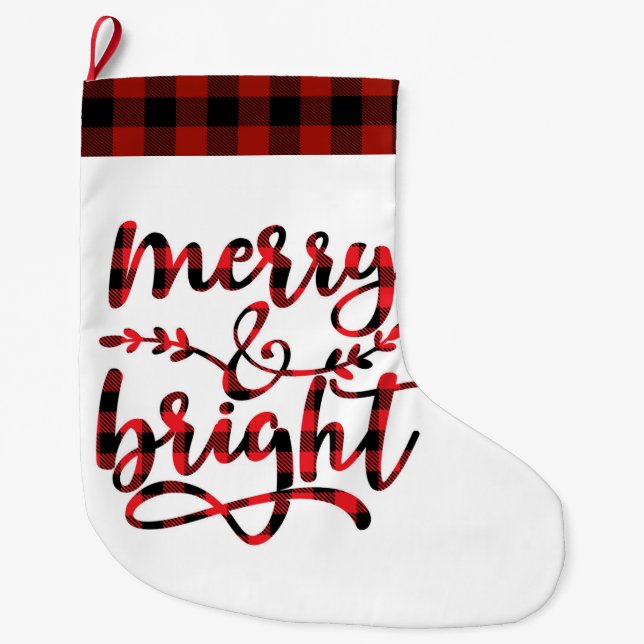 Grande Chaussette De Noël Joyeux et lumineux (Devant)