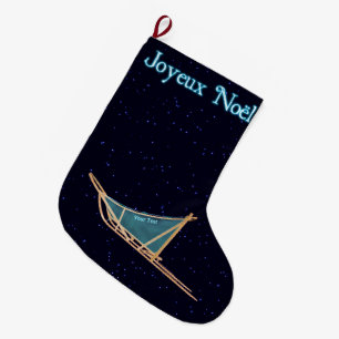 Grande Chaussette De Noël Joyeux Noё l - Chien traîneau