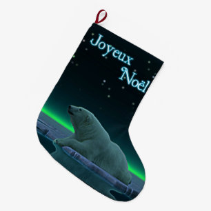 Grande Chaussette De Noël Joyeux Noёl - Ours polaire sur la banquise