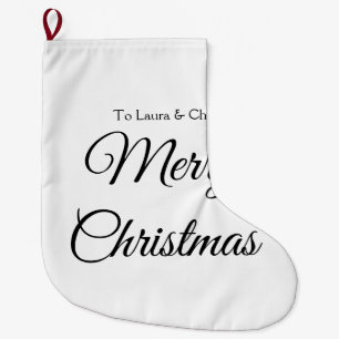 Grande Chaussette De Noël Joyeux Noël ajoutez nom texte cadeau personnalisé