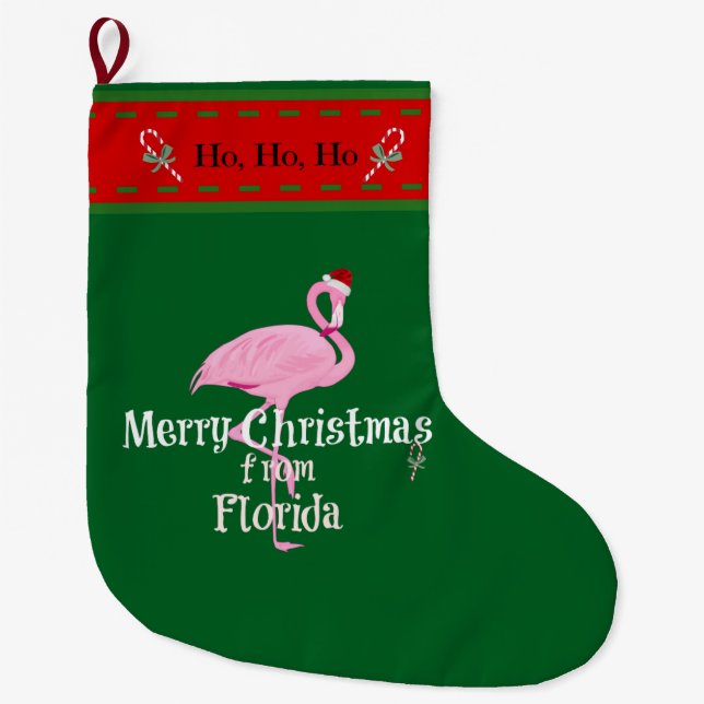 Grande Chaussette De Noël "Joyeux Noël de Floride" (Devant)