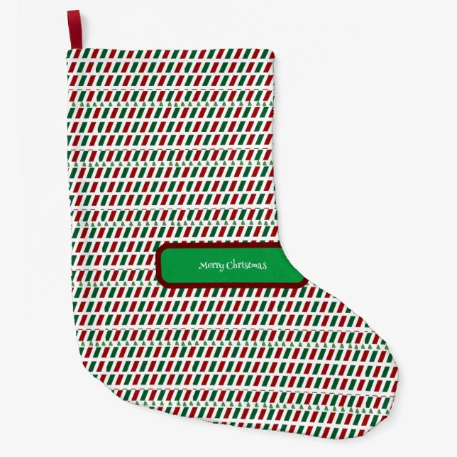 Grande Chaussette De Noël Joyeux Noël Elégant & Personnaliser moderne (Devant)