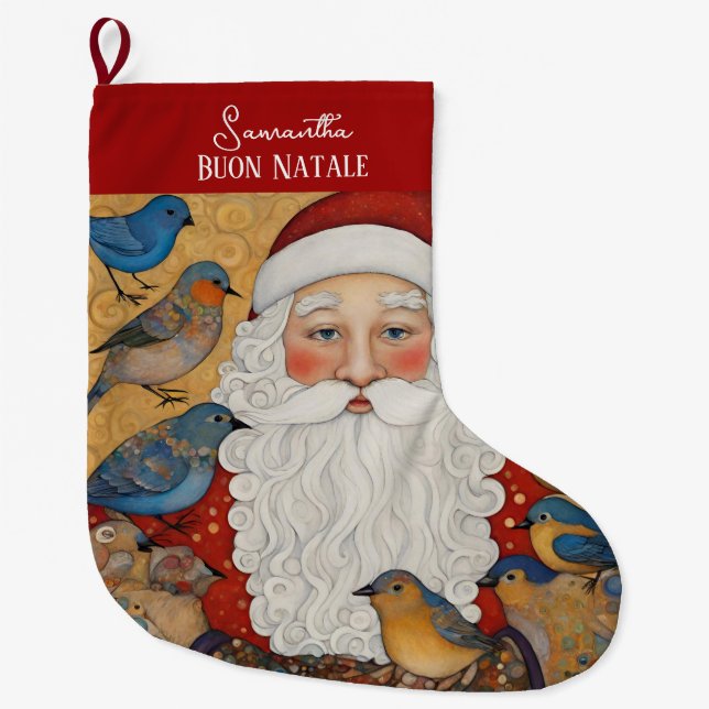 Grande Chaussette De Noël Joyeux Noël italien (Devant)