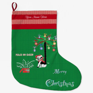 Grande Chaussette De Noël Joyeux Noël Paix sur Terre Noël Stocking