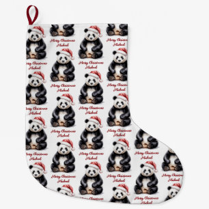 Grande Chaussette De Noël Joyeux Noël personnalisé Ourson Panda Mignon
