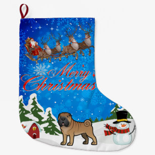 Grande Chaussette De Noël Joyeux Noël Shar Pei