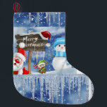 Grande Chaussette De Noël Joyeux Noël Stocker, Snowman Père Noël<br><div class="desc">Stockage de Noël Ce stockage de Noël customisé est attrayant pour Père Noël de petits cadeaux. Quelque chose pour tous,  Maria lurdis afonso,  https://www.zazzle.com/succeedinbeautybarb</div>