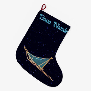 Grande Chaussette De Noël Joyeux Noël - Traîneau à chiens