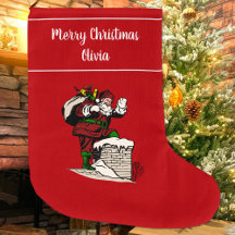 Joyeux Noël Vintage Père Noël Personnalisé Rouge