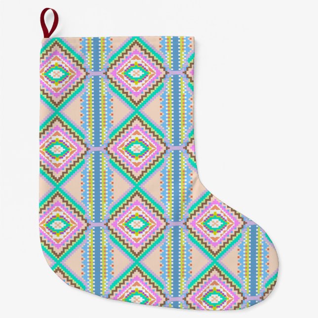 Grande Chaussette De Noël Kaleidoscope Rêve Pastel Électrique (Devant)