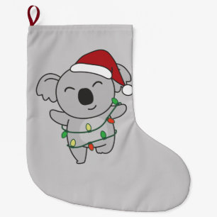 Grande Chaussette De Noël Koala Noël Animaux d'hiver Koalas Grand Christ