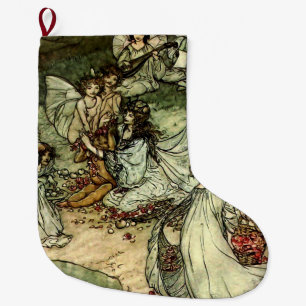 Grande Chaussette De Noël La fée « Titania » de Shakespeare par Arthur Rackh