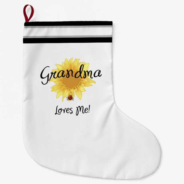 Grande Chaussette De Noël La grand-maman m'aime (Devant)