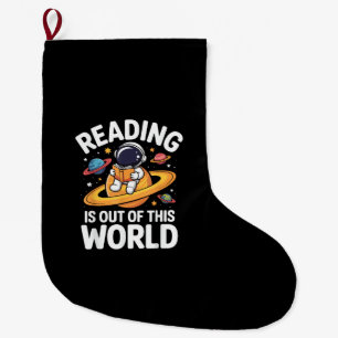 Grande Chaussette De Noël La lecture est hors de ce monde livres drôles d'es