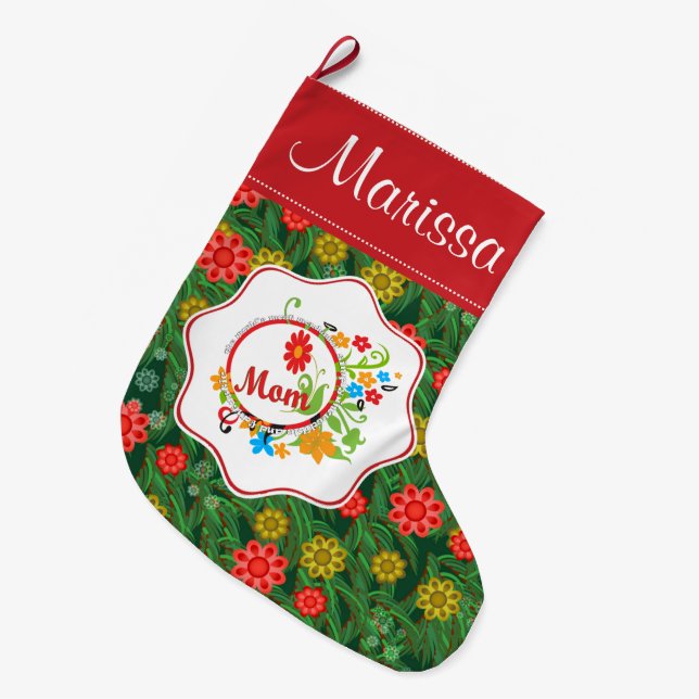 Grande Chaussette De Noël La mère fantastique la plus merveilleuse (Devant (Accrochage))