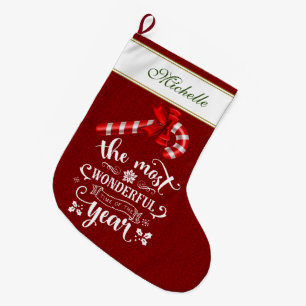 Grande Chaussette De Noël La période la plus merveilleuse de l'année Monogra