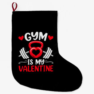 Grande Chaussette De Noël La salle de sport est mon cœur de la Saint-Valenti