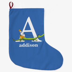 Grande Chaussette De Noël L'ABC de Dr Seuss : Lettre A - Blanc Ajoutez vot
