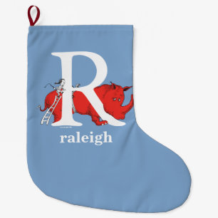 Grande Chaussette De Noël L'ABC de Dr Seuss : Lettre R - Blanc Ajoutez vot
