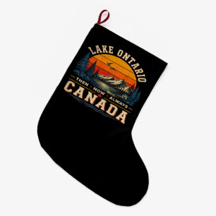 Grande Chaussette De Noël lac ontario puis maintenant toujours canada rétro