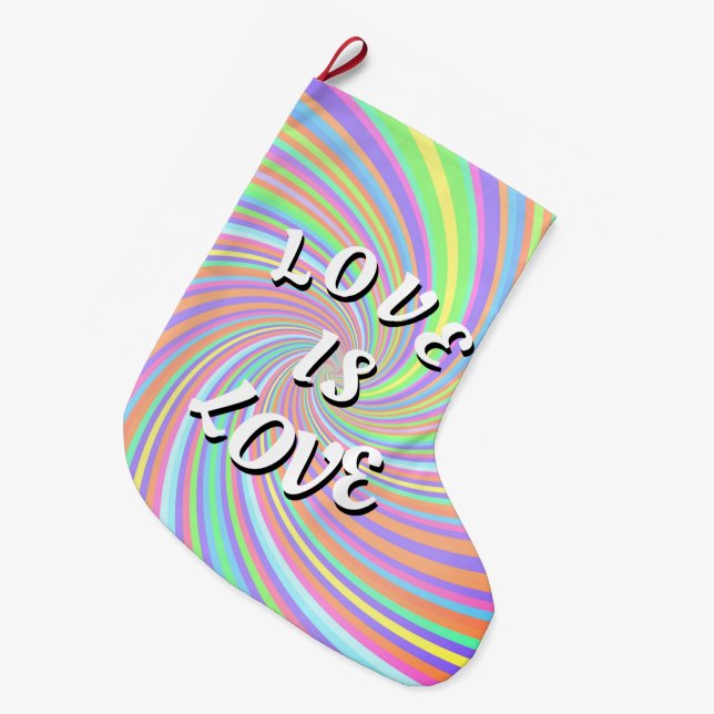 Grande Chaussette De Noël L'amour est l'amour Fierté (Devant (Accrochage))