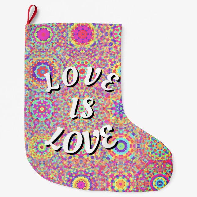 Grande Chaussette De Noël L'amour est l'amour Fierté (Devant)