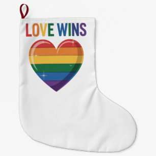 Grande Chaussette De Noël L'amour gagne la fierté gay LGBT Égalité