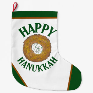 Grande Chaussette De Noël Latkes Happy Hanoukka Chanukah Jours fériés juifs