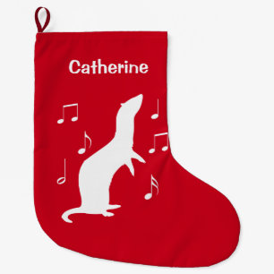 Grande Chaussette De Noël Le furet avec la musique note personnalisable