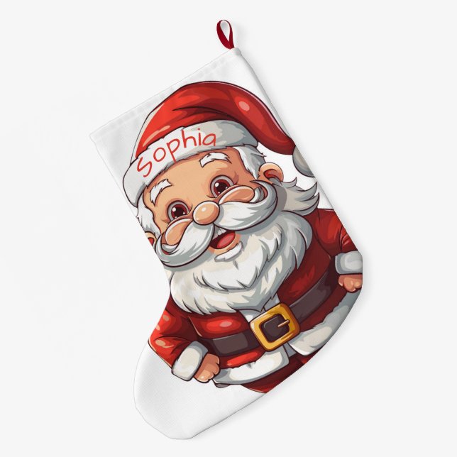 Grande Chaussette De Noël Le mignon Père Noël (Dos (Accrochage))