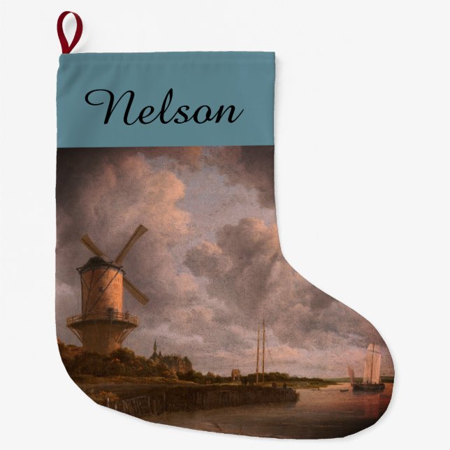 Grande Chaussette De Noël Le moulin de Jacob van Ruisdael : (Devant)