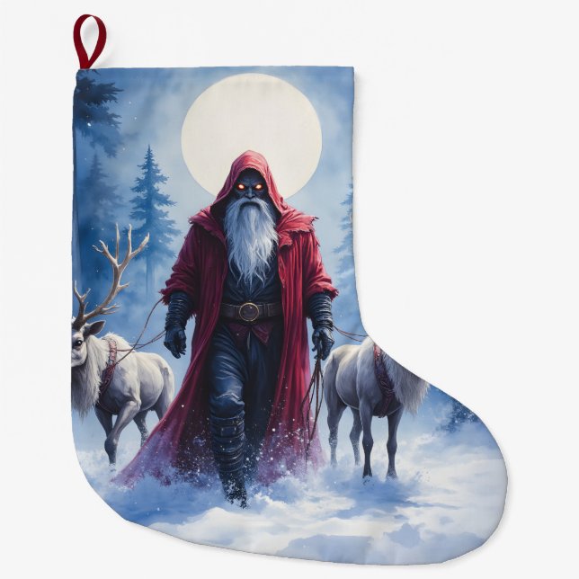 Grande Chaussette De Noël Le roi de l'hiver arrive.  (Devant)