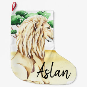 Grande Chaussette De Noël Le Stocking de Noël Safari du Roi Lion Désert