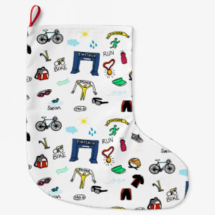 Grande Chaussette De Noël Le triathlon gribouille le bas de Noël