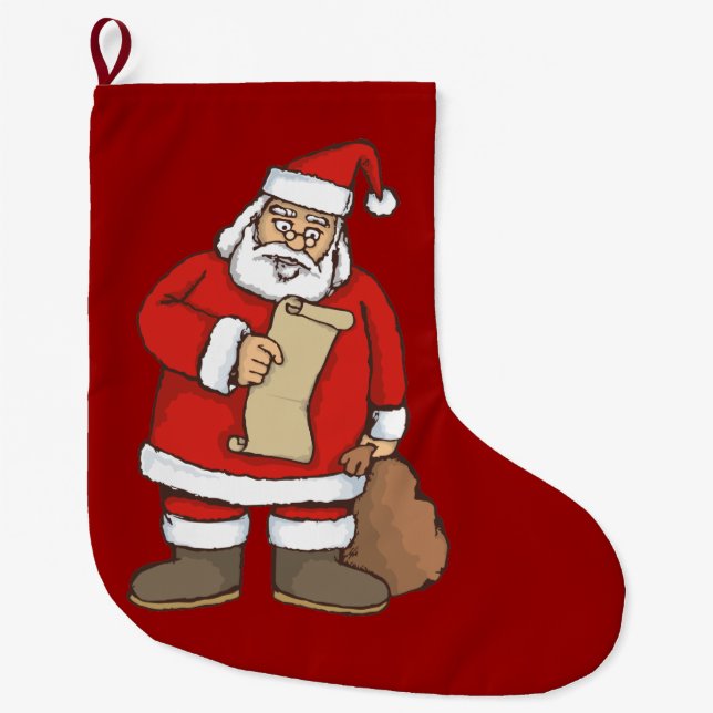 Grande Chaussette De Noël Lecture père Noël (Devant)