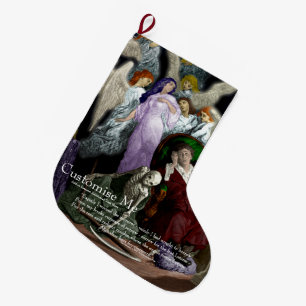 Grande Chaussette De Noël Lenore parmi les anges