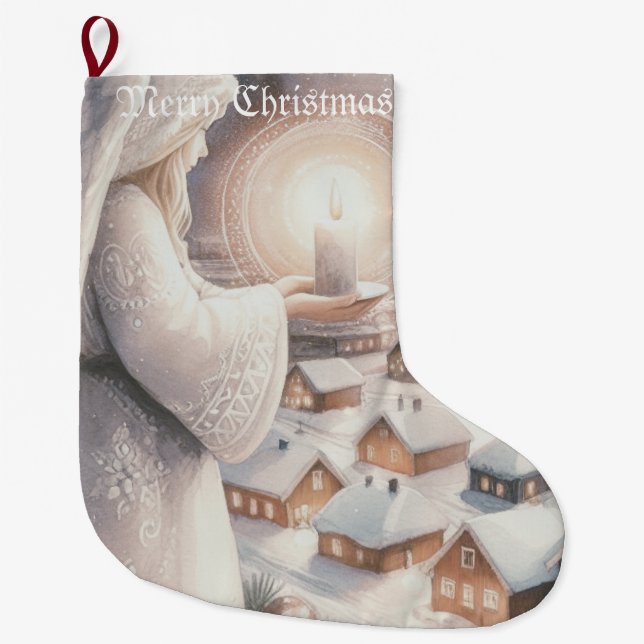Grande Chaussette De Noël Les anges veillent sur vous (Devant)