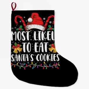 Grande Chaussette De Noël Les Plus Susceptibles De Manger Père Noël Cookies 