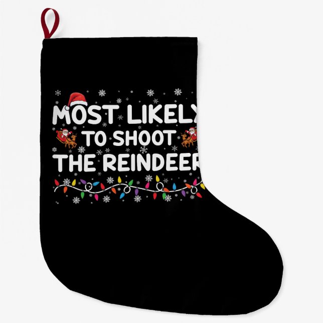 Grande Chaussette De Noël Les Plus Susceptibles De Tirer Pour Reinder Noël D (Devant)