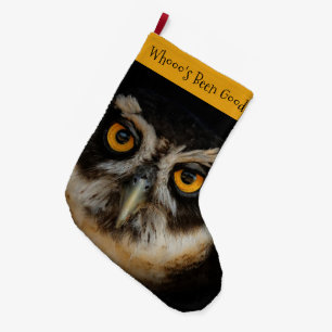 Grande Chaussette De Noël Les yeux dorés d'une chouette spectaculaire