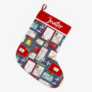Grande Chaussette De Noël Lettres pour enfants à Père Noël l Noël