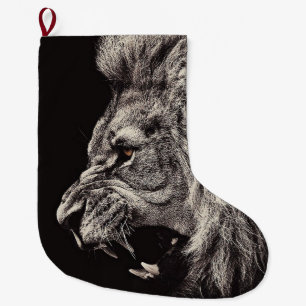 Grande Chaussette De Noël Lion homme en colère